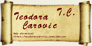 Teodora Čarović vizit kartica